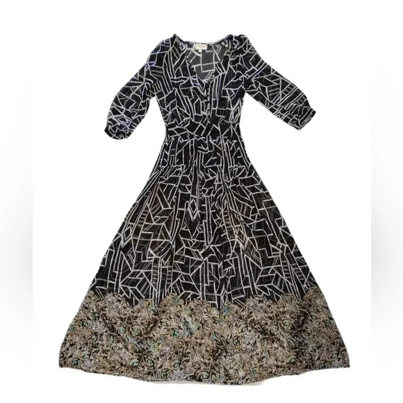 Anthropologie Equinox Pleated Maxi Dress by Moulinette Soeurs Size 0 - Picture 5 of 10